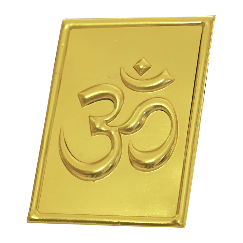 "Om" Golden Plated Copper Base Yantra