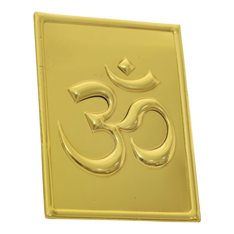 "Om" Golden Plated Copper Base Yantra