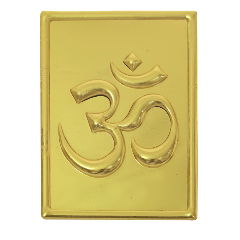 "Om" Golden Plated Copper Base Yantra