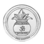 Kalash OM Silver Plated Coin symbolising prosperity and divine blessings